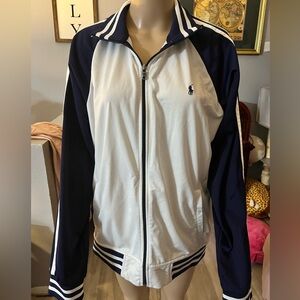 Polo by Ralph Lauren blue/ cream warm up jacket.